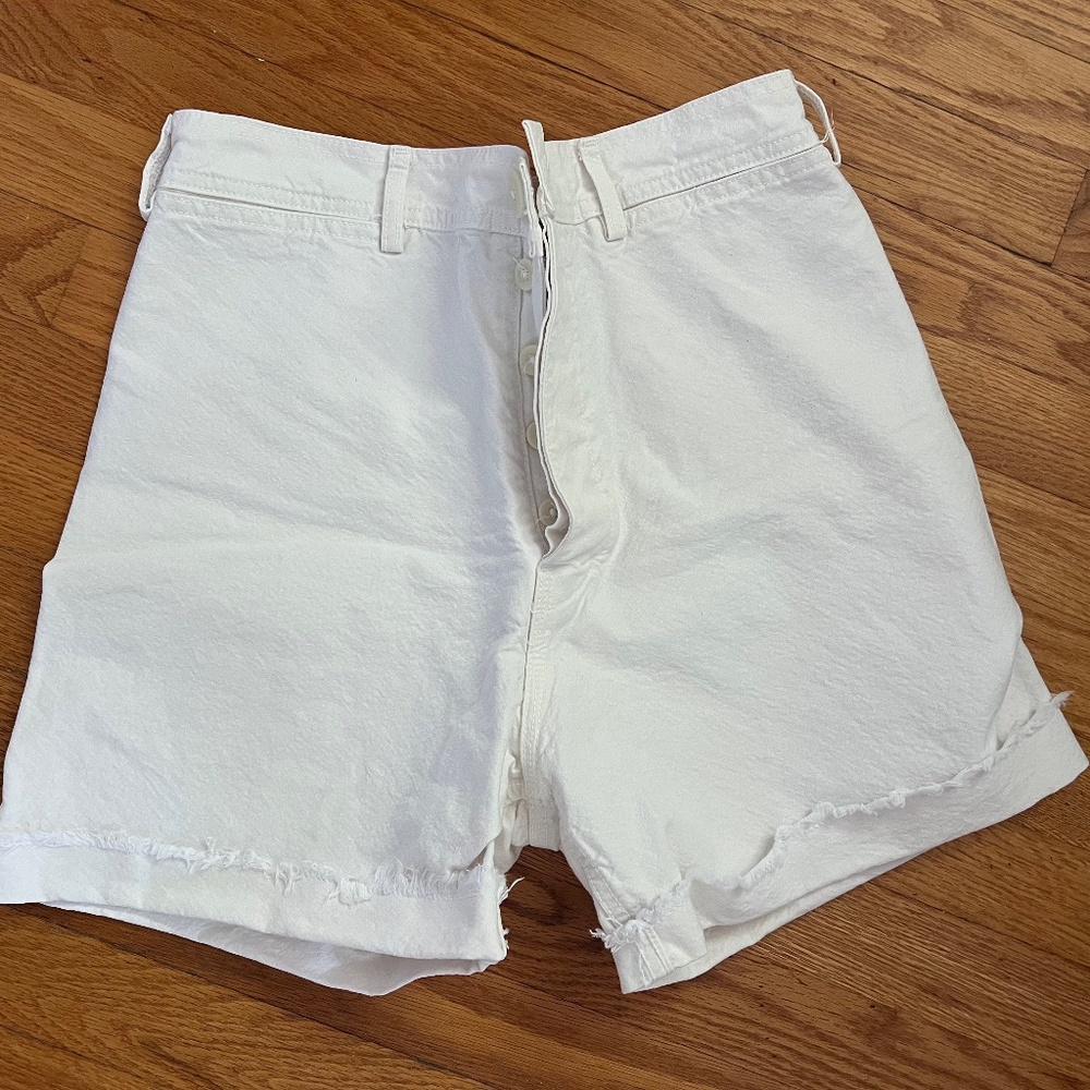 Jesse Kamm Cut-Off Shorts in Salt White